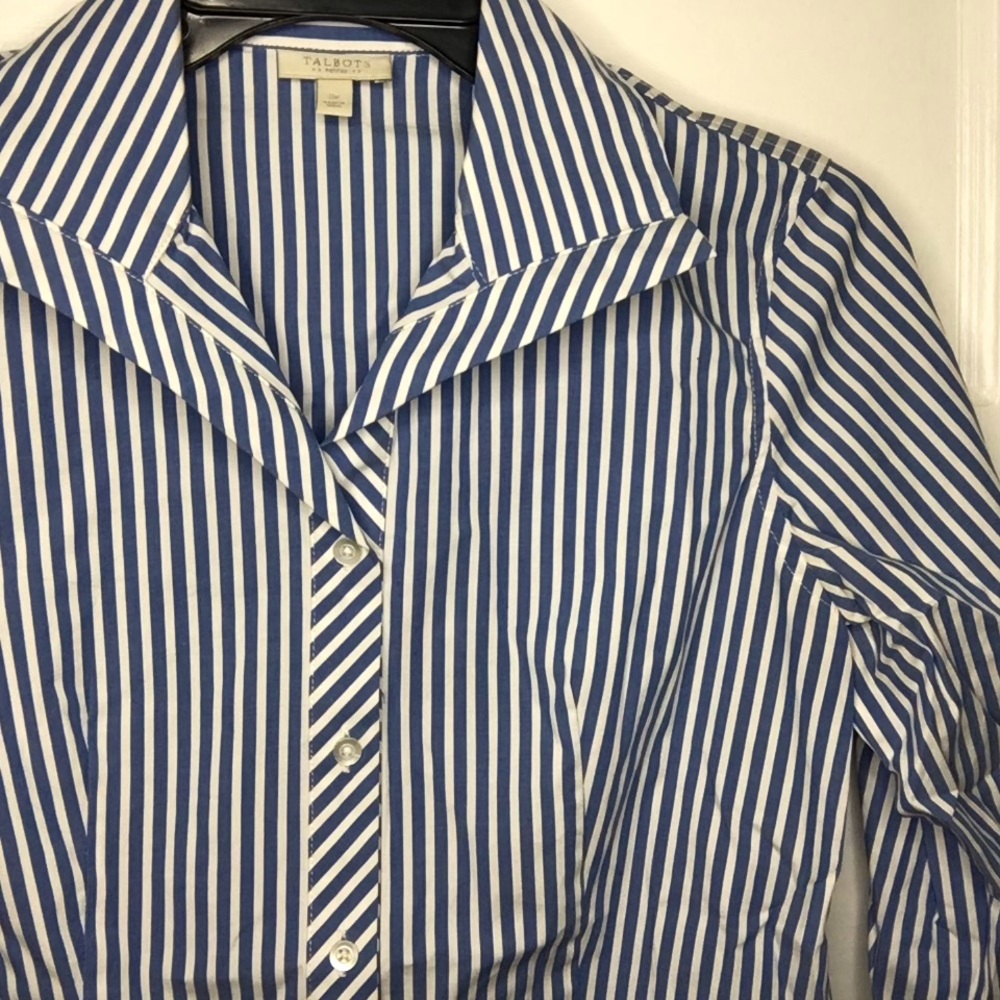 Talbots striped button up - Picture 3 of 4